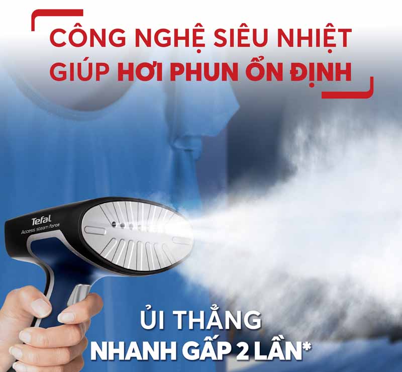  Làm nóng nhanh trong 25 giây, hơi phun 30g/phút , ủi phẳng quần áo nhanh chóng