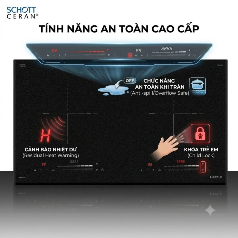 Bếp điện từ 2 vùng nấu Hafele HC-I73244B (536.61.717) - Hàng chính hãng