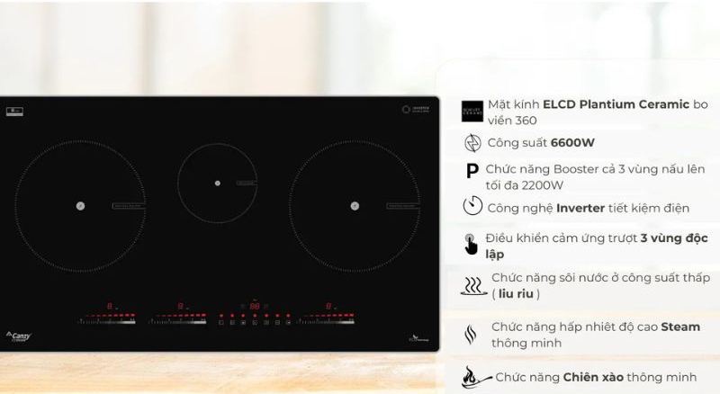 Tính năng nổi bật của bếp điện từ 3 vùng nấu Canzy CZ856HN