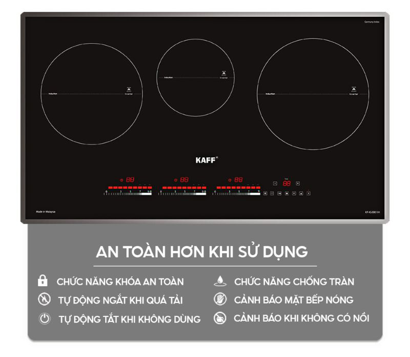 Bếp được trang bị nhiều tính năng thông minh đi kèm