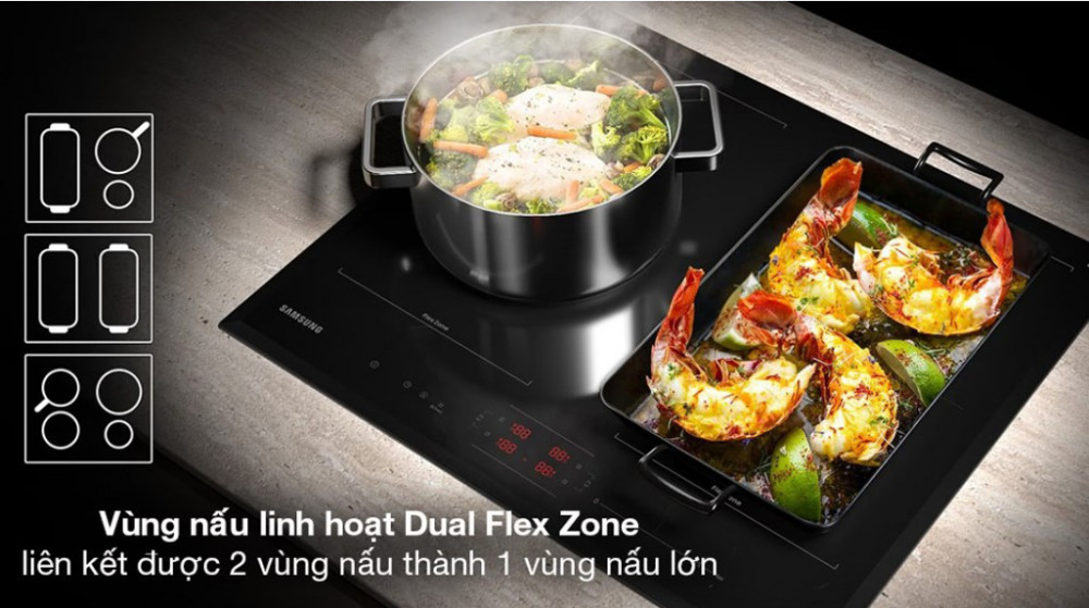 Tính năng kết hợp 2 vùng nấu nhỏ thành vùng nấu lớn
