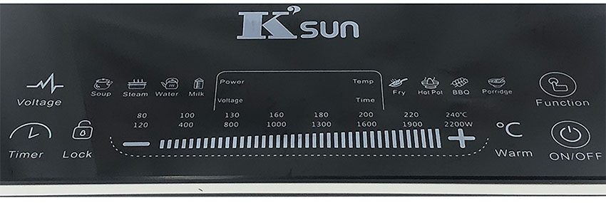 Bảng điều khiển của bếp điện từ K’sun BA-2028