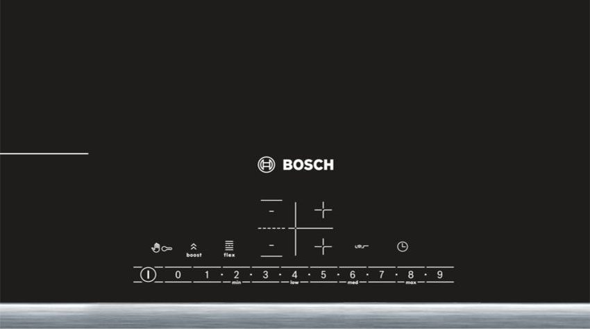 Bảng điều khiển của Bếp điện từ âm Bosch PXE845FC1E