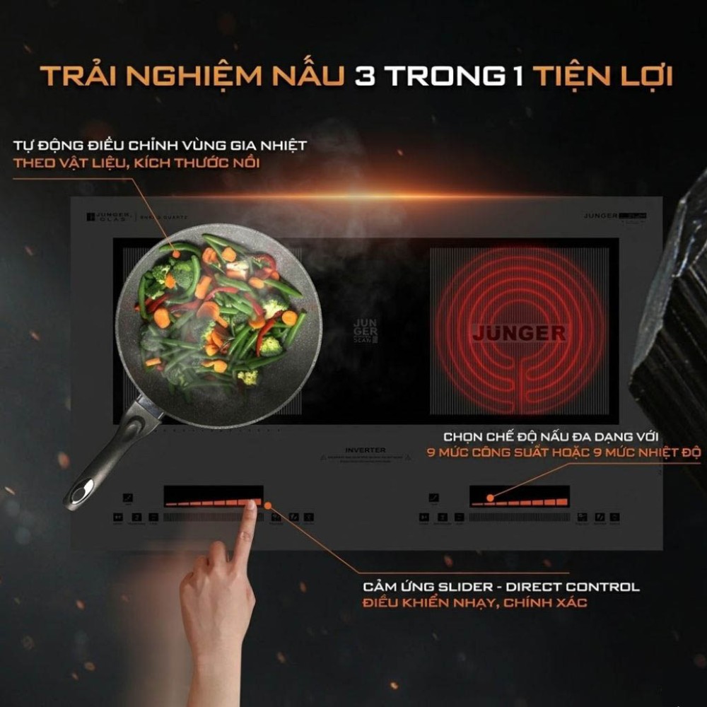  Bếp điện từ đôi Junger CEJ-225 - Hàng chính hãng