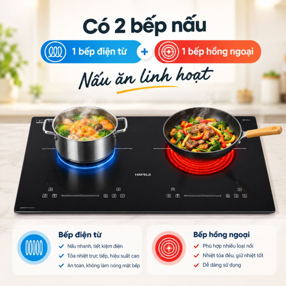 Bếp đôi hồng ngoại điện từ Canzy CZ-B6886TEC - Hàng chính hãng