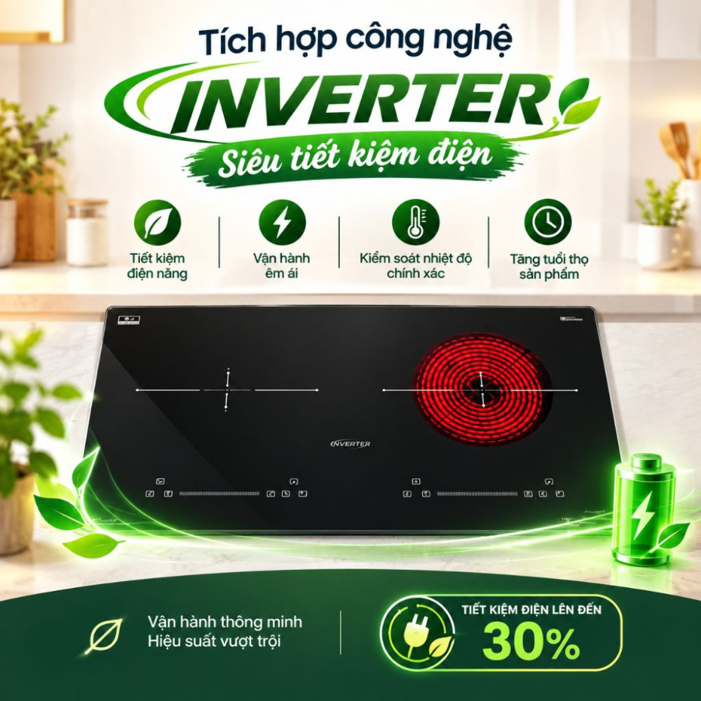 Bếp đôi hồng ngoại điện từ Canzy CZ-B6886TEC - Hàng chính hãng