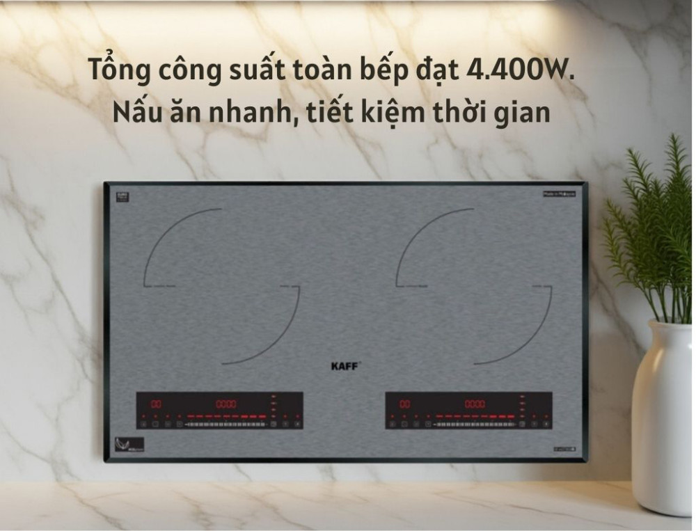 Tổng công suất toàn bếp đạt 4.400W, nấu ăn nhanh