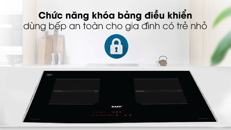 Chức năng khóa an toàn trẻ em của Bếp điện từ đôi Kaff KF-HD28II