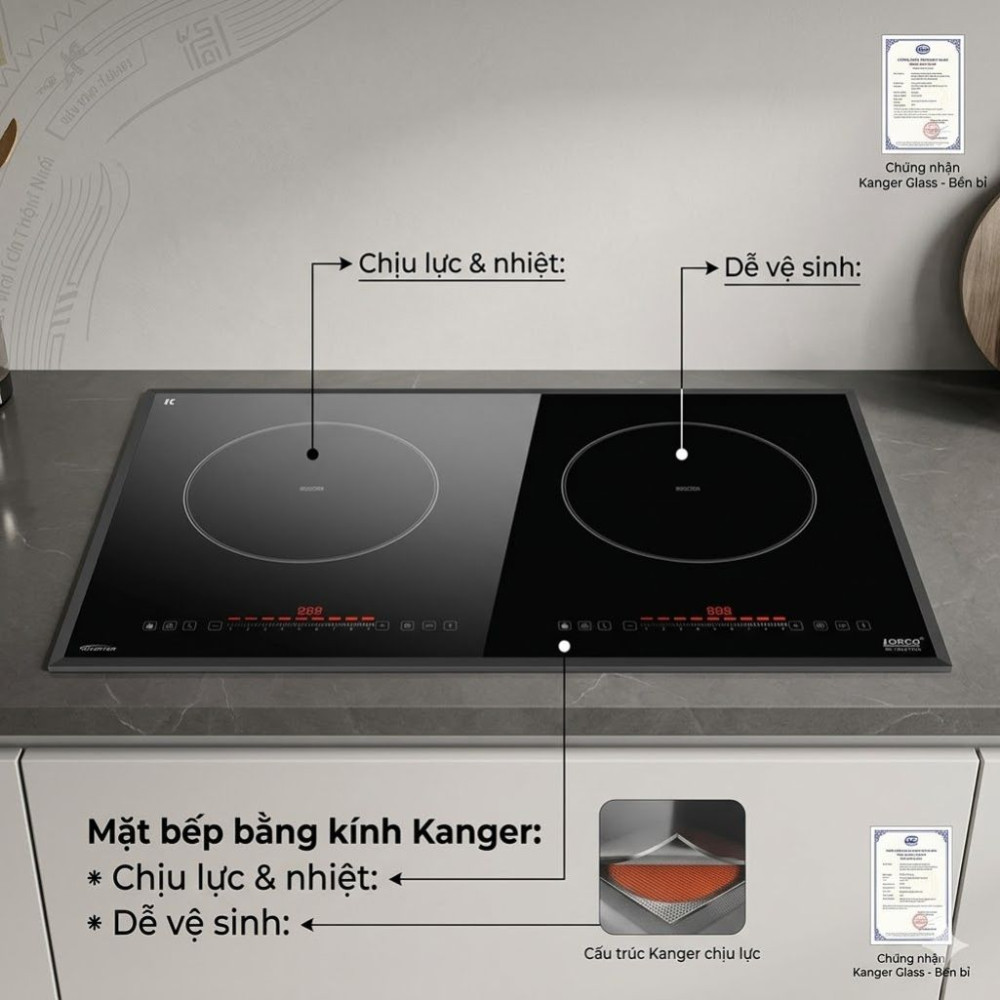 Bếp điện từ đôi Lorca TA 1825 PLUS - Hàng chính hãng