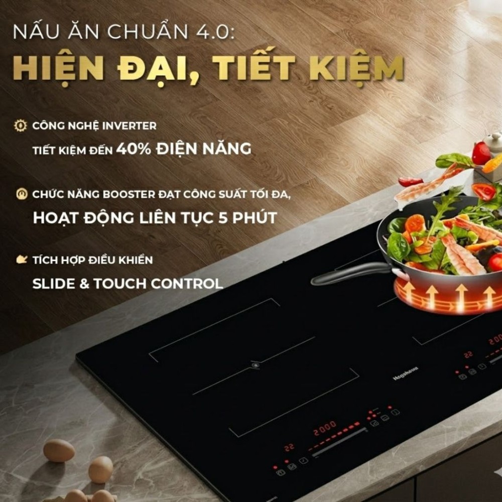 Bếp điện từ đôi Inverter Nagakawa NDI9193 - Hàng chính hãng