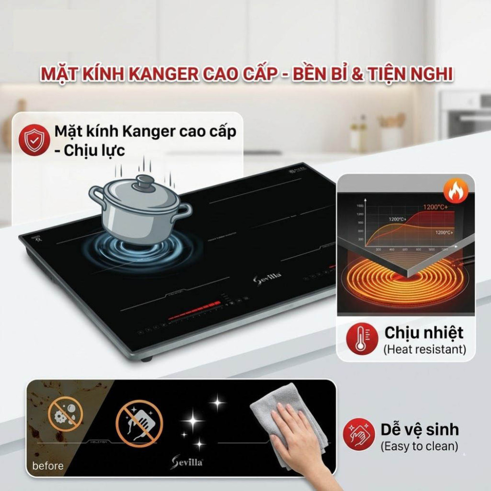 Bếp điện từ đôi Sevilla SV-TY680 - Hàng chính hãng