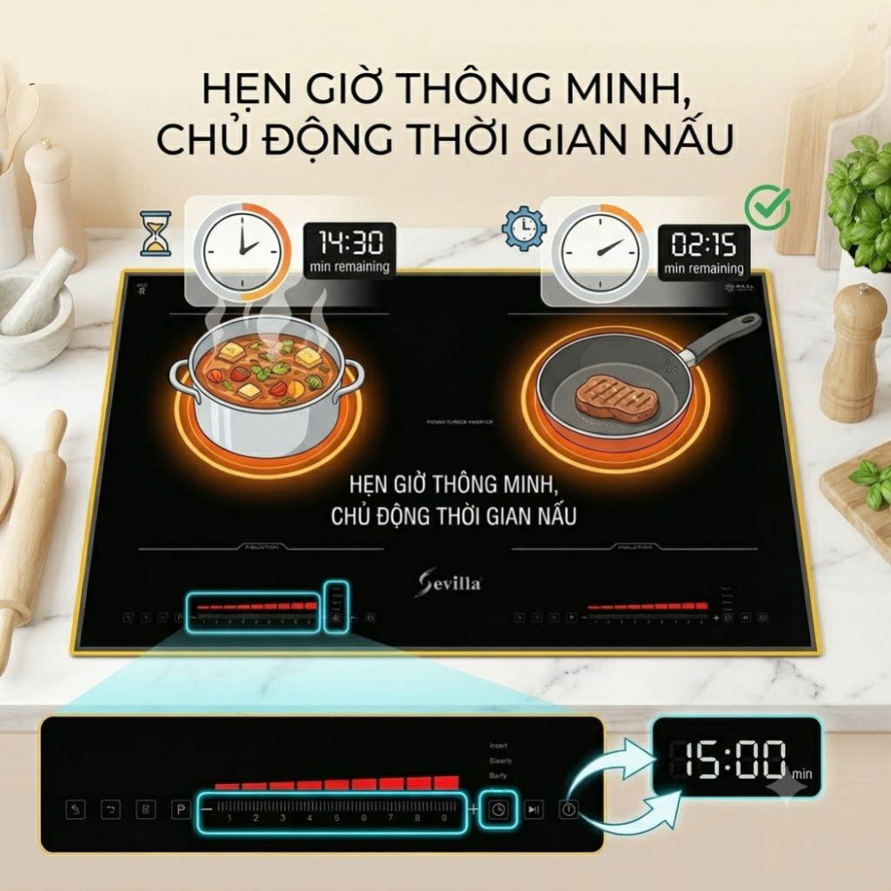 Bếp điện từ đôi Sevilla SV-TY680 - Hàng chính hãng