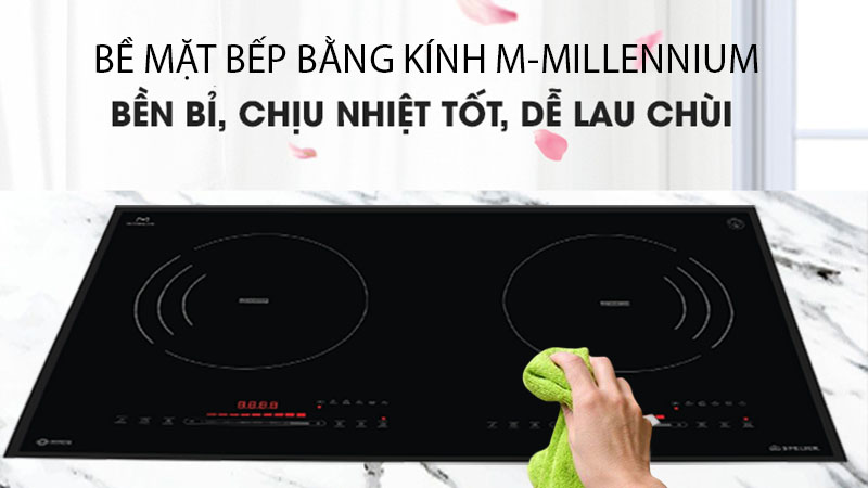 Mặt kính của Bếp điện từ đôi Spelier STL-210C