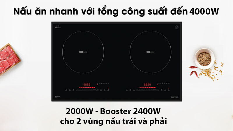 Công suất của Bếp điện từ đôi Spelier STL-220C