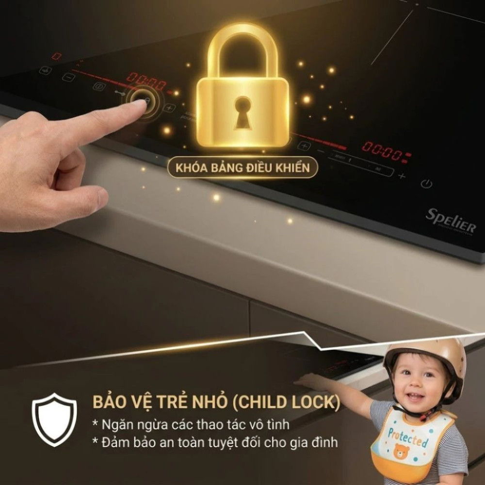 Bếp điện từ đôi Spelier STL-510S Plus - Hàng chính hãng