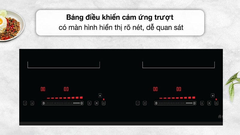 Bảng điều khiển của Bếp điện từ đôi Spelier STL-550S