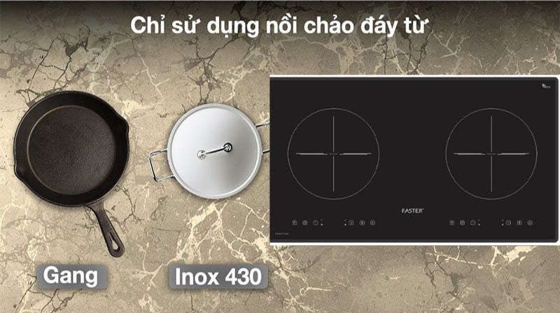 Bếp chỉ sử dụng được nồi chảo đáy từ