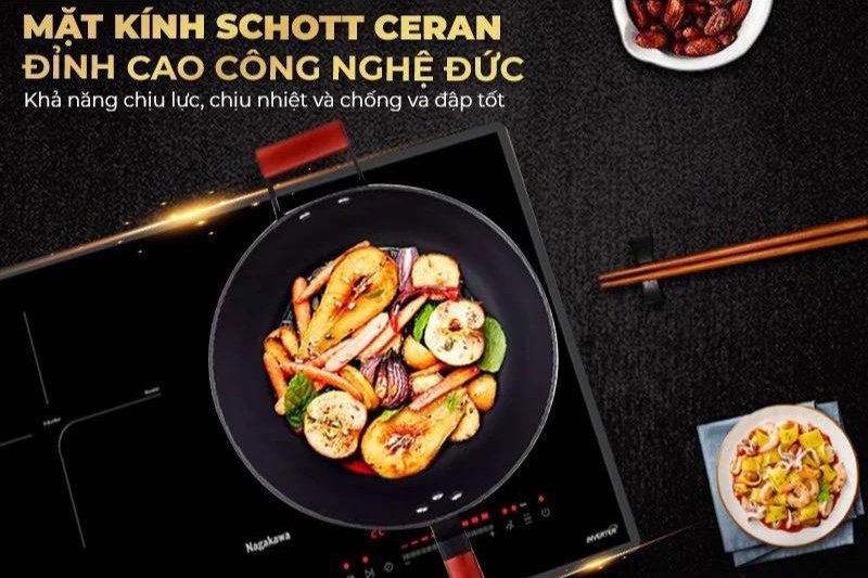 Mặt kính Schott Ceran vát 4 cạnh tinh tế, độ bền cao