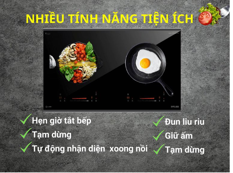 Bếp được tích hợp nhiều tính năng tiện ích và an toàn