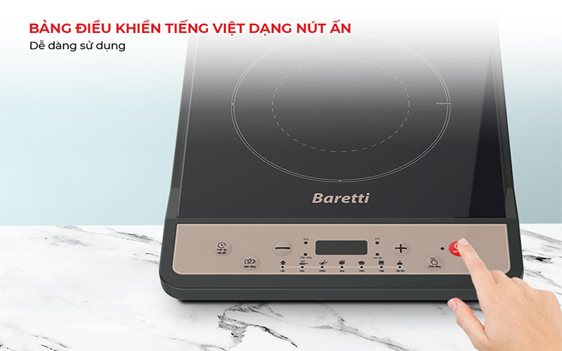 Bảng điều khiển của Bếp điện từ đơn Baretti BRD622
