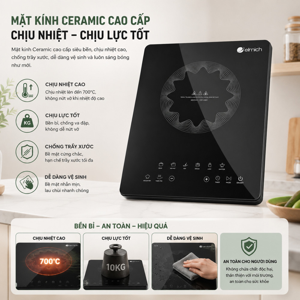 Bếp điện từ đơn Elmich ICE9301 - Hàng chính hãng