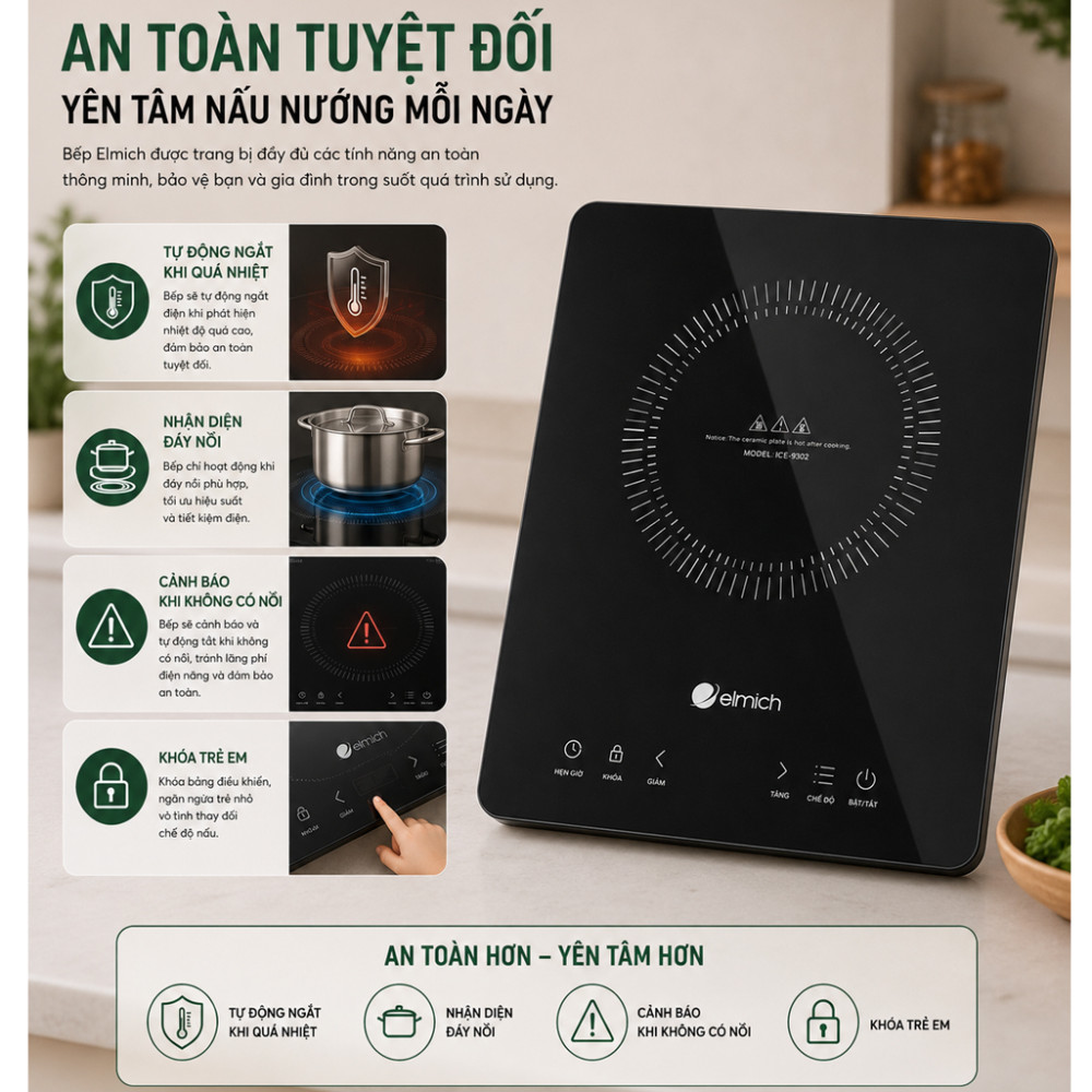 Bếp từ đơn Elmich ICE9302 - Hàng chính hãng