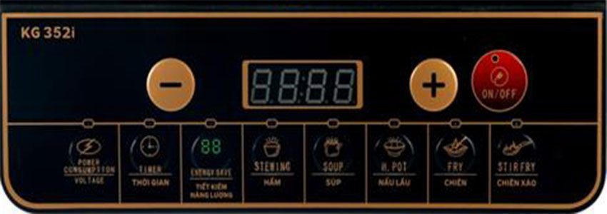 Bảng điều khiển của bếp điện từ đơn Kangaroo KG352I