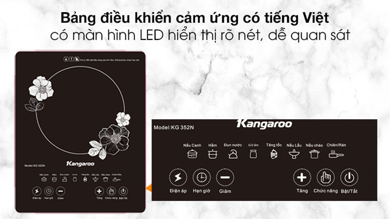 Bảng điều khiển của Bếp điện từ đơn Kangaroo KG352N