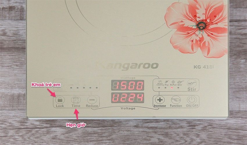 Bảng điều khiển của bếp điện từ đơn Kangaroo KG418I