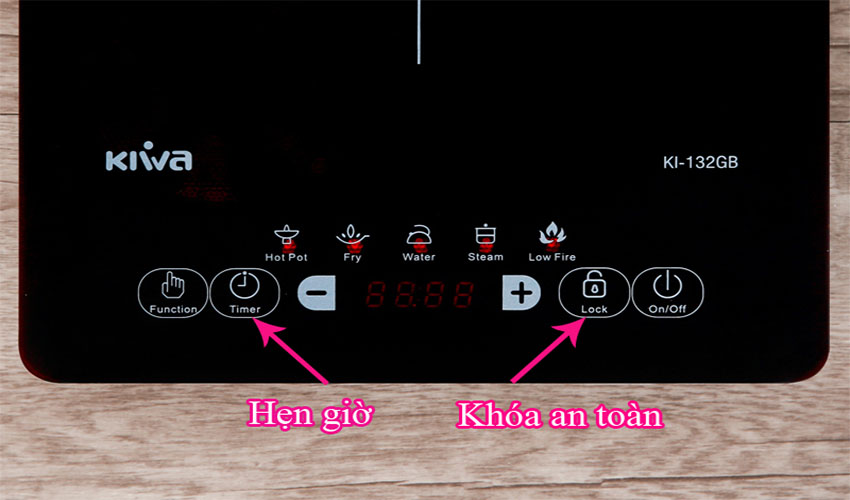 Chế độ hẹn giờ và khóa của Bếp điện từ đơn Kiwa KI-132GB