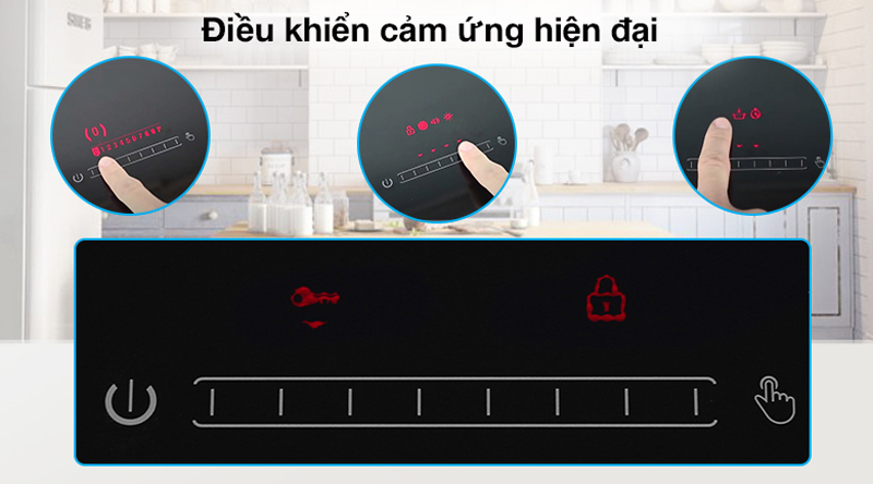 Bảng điều khiển cảm ứng trượt slide, có màn hình LCD hiển thị  rõ nét