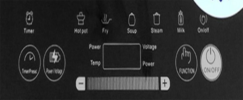Bảng điều khiển của bếp điện từ đơn Panworld PW-861
