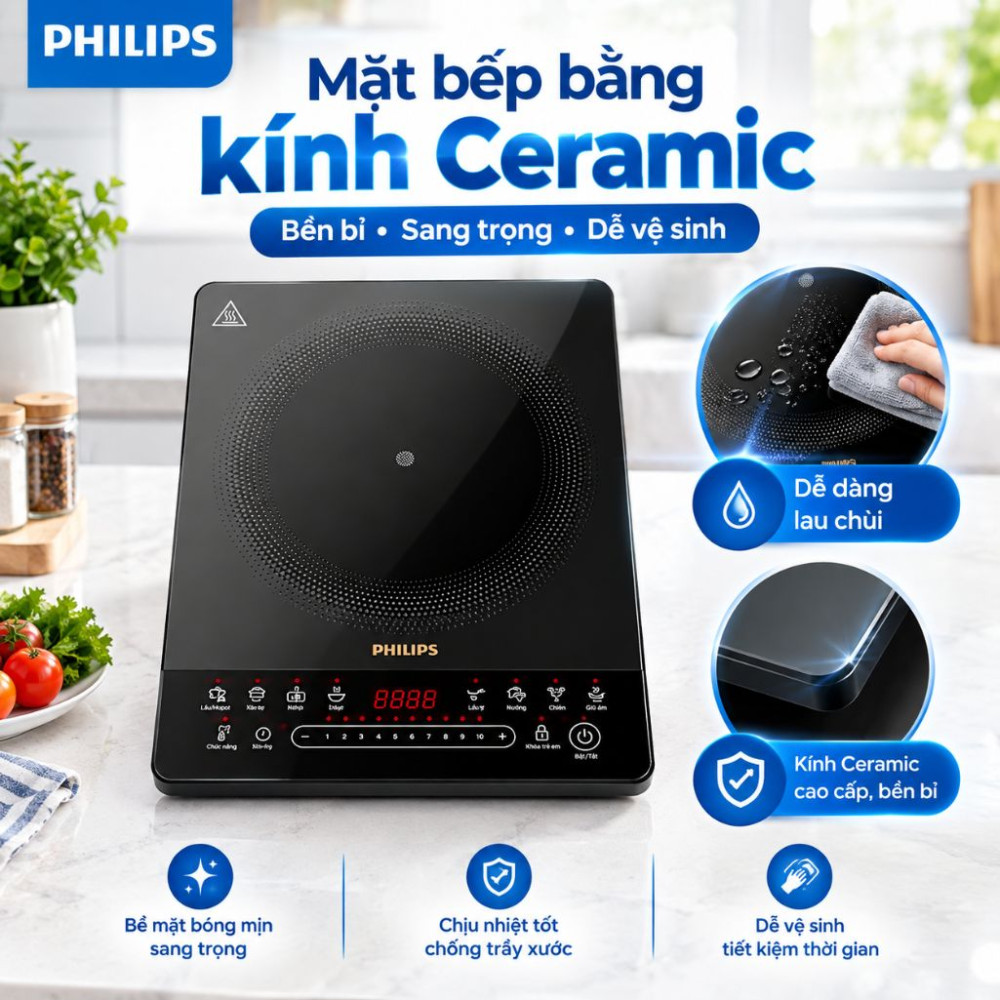 Bếp điện từ đơn Philips HD5850/90 - Hàng chính hãng