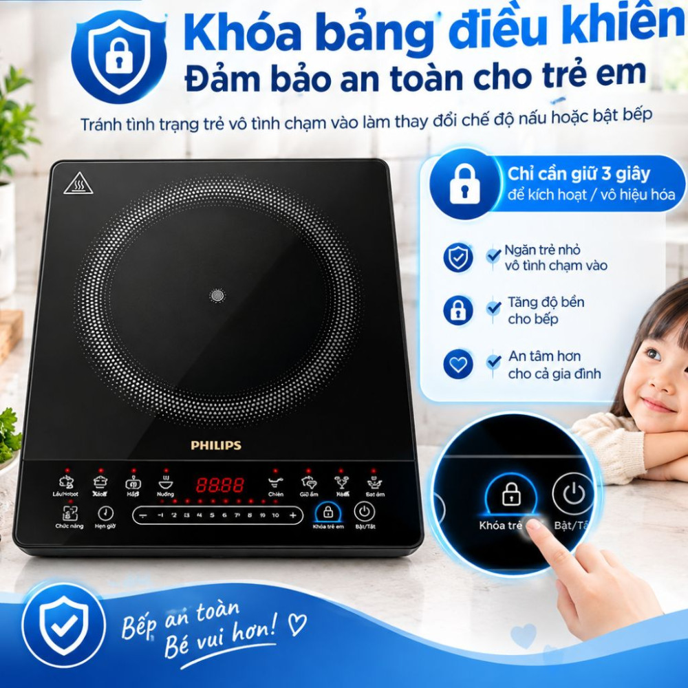 Bếp điện từ đơn Philips HD5850/90 - Hàng chính hãng