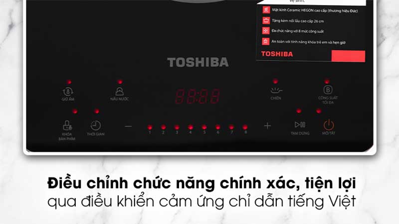 Bảng điều khiển của Bếp điện từ đơn Toshiba IC-20S4PV