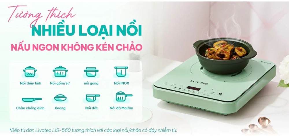 Bếp điện từ đơn Livotec LIS-560P-C-G - Hàng chính hãng