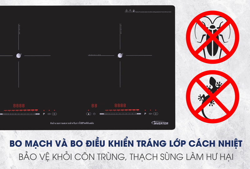 Mặt bếp được làm từ kính Kanger bo viền cao cấp