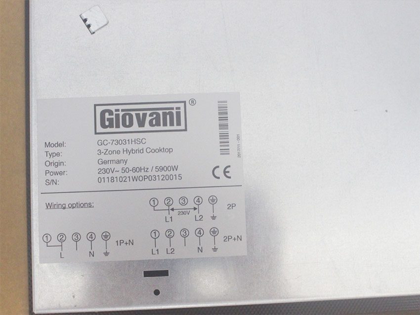 Thông số kĩ thuật của Bếp điện từ hồng ngoại Giovani GC-73031 HSC
