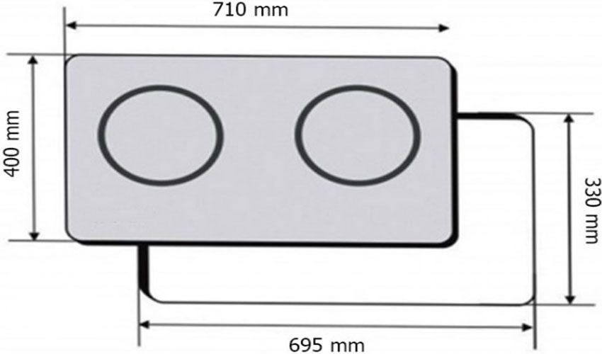 Kích thước của Bếp đôi hồng ngoại điện từ Capri CR-811KT