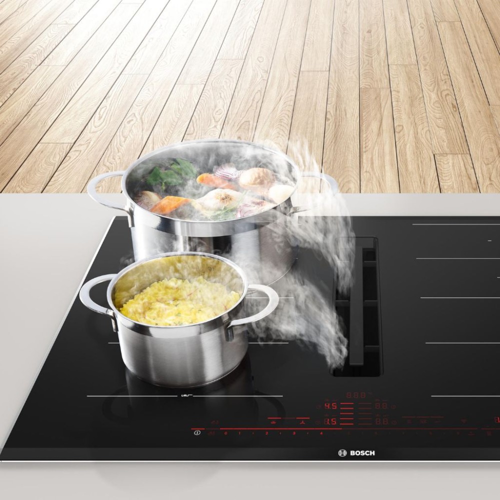 Bếp điện từ kết hợp hút mùi Bosch PXX895D66E - Hàng chính hãng