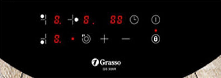 Bảng điều khiển của Bếp điện từ tròn 3 vùng nấu Grasso GS-306R