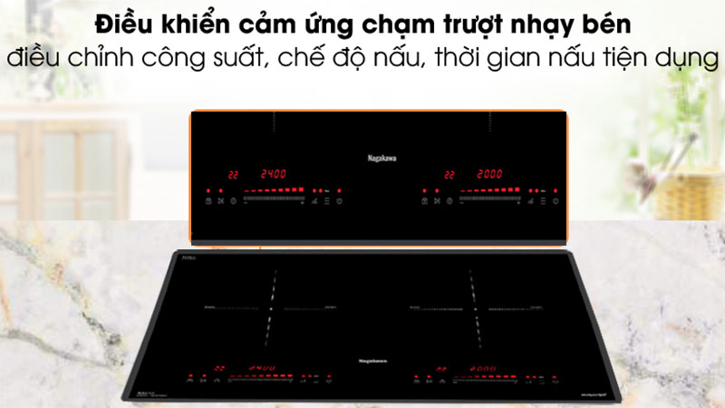 Bảng điều khiển của Bếp điện từ đôi Inverter Nagakawa NK2C06MS