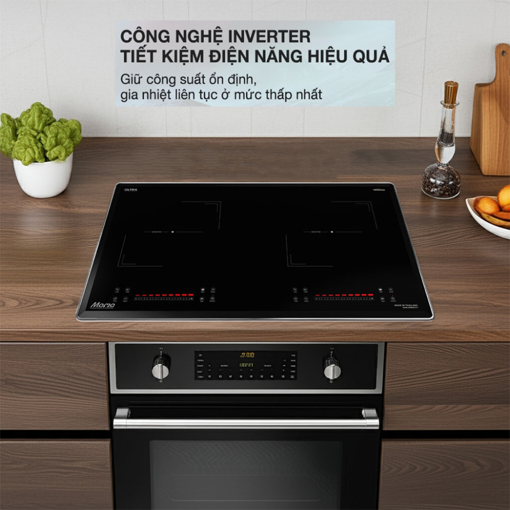 Bếp đôi điện từ Sunhouse Mama MMB82272-T được ứng dụng công nghệ Inverter hiện đại