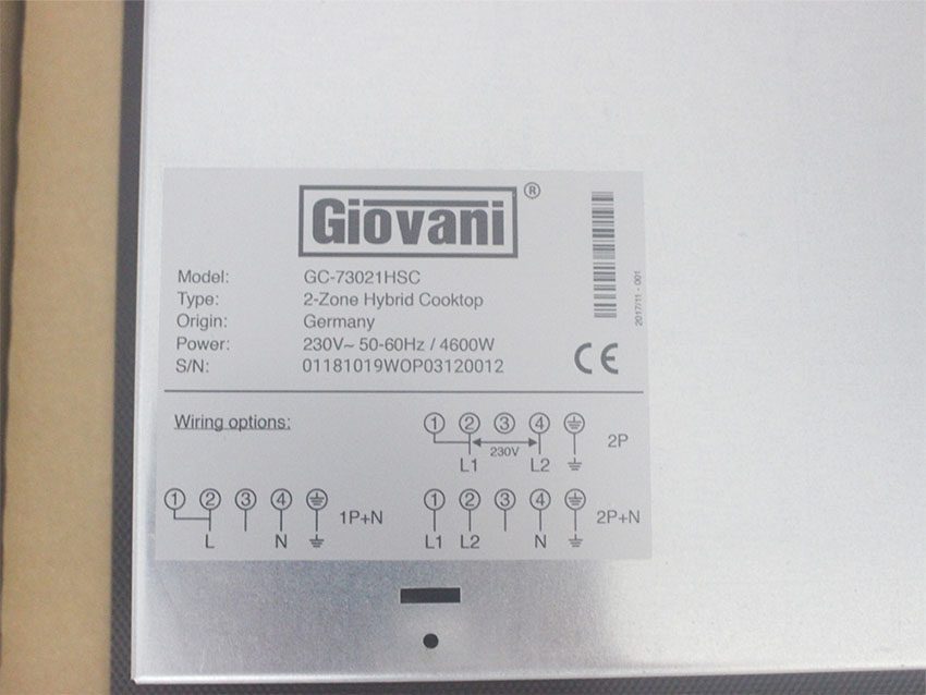 Thông số kĩ thuật của Bếp đôi điện từ hồng ngoại Giovani GC-73021 HSC