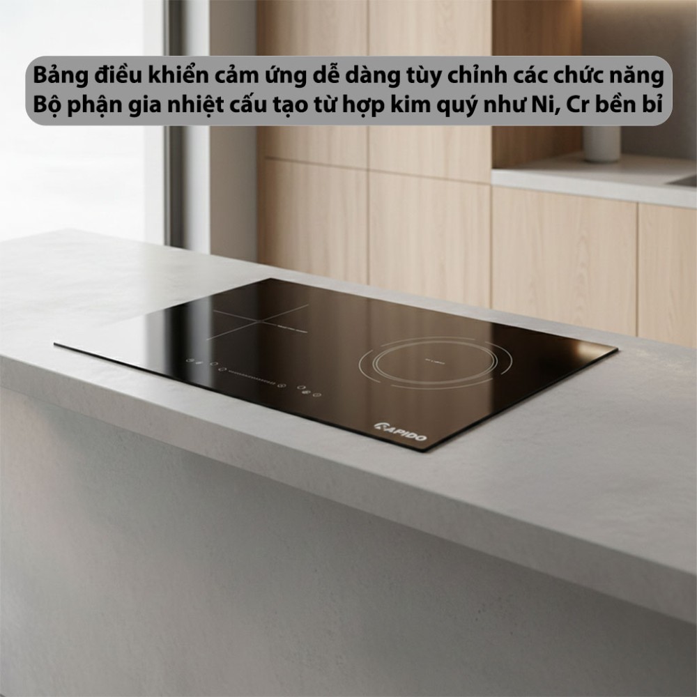 Bếp đôi điện từ hồng ngoại Rapido RC4200BS - Hàng chính hãng