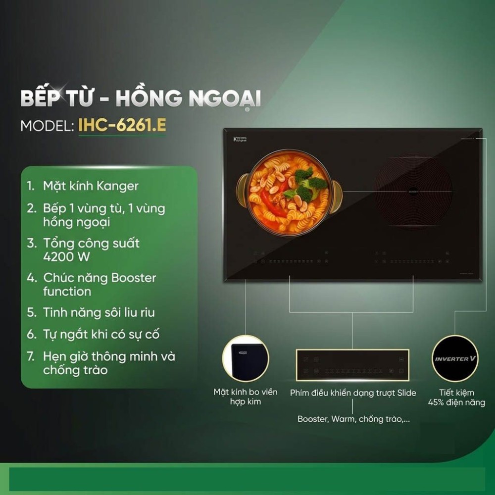Bếp đôi hồng ngoại điện từ Hubscher IHC-6261.E - Hàng chính hãng