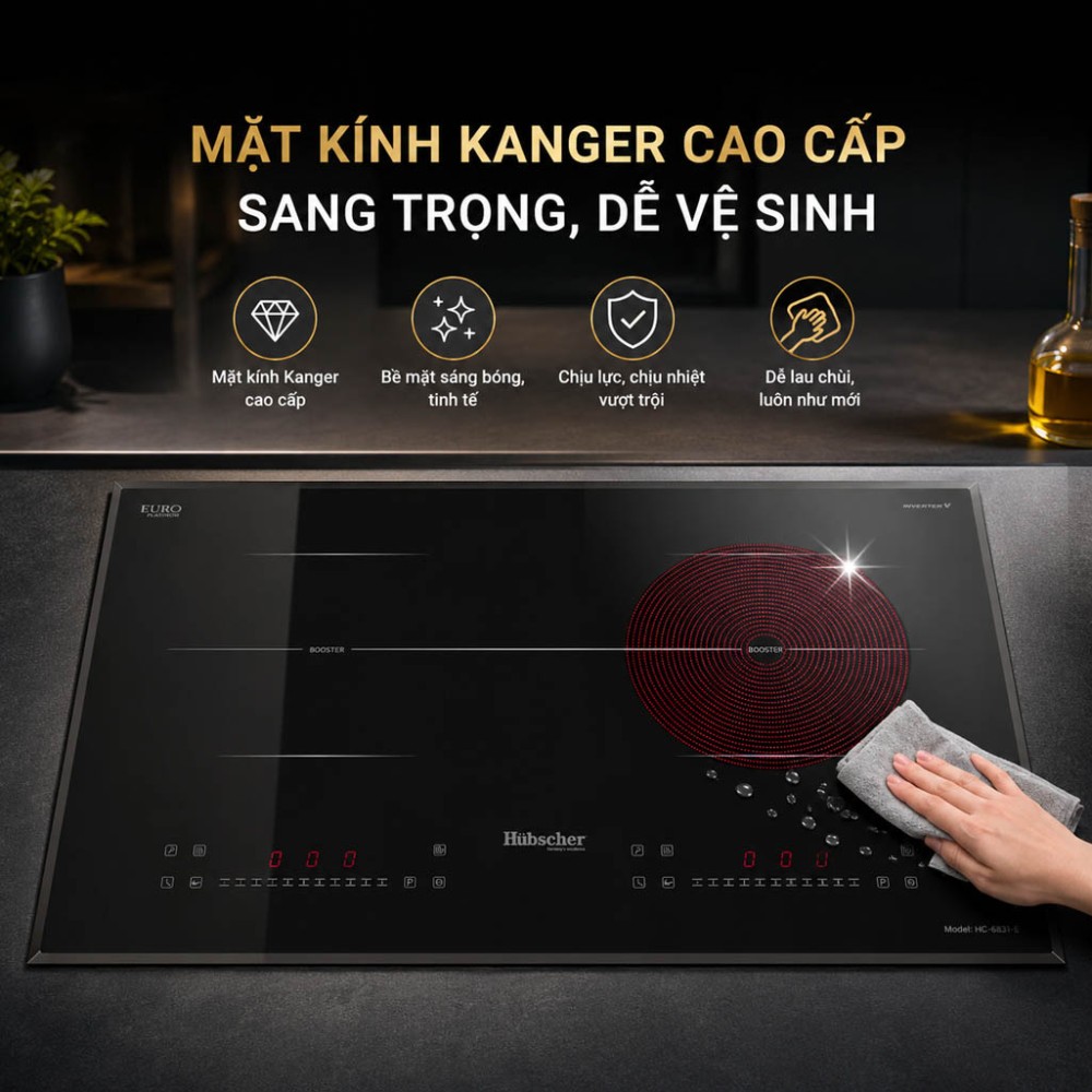 Bếp đôi hồng ngoại điện từ Hubscher IHC-6261.E - Hàng chính hãng