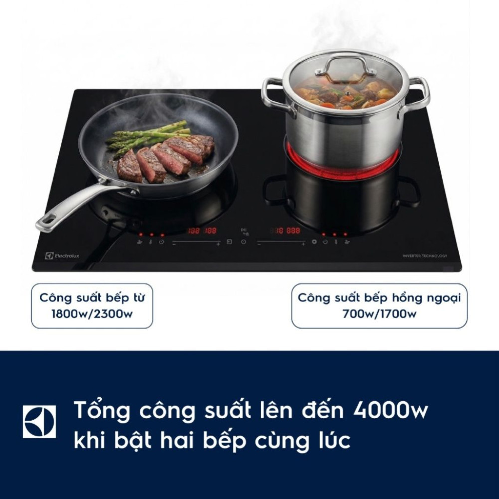 Bếp đôi hồng ngoại điện từ Electrolux EHM7254BF - Hàng chính hãng