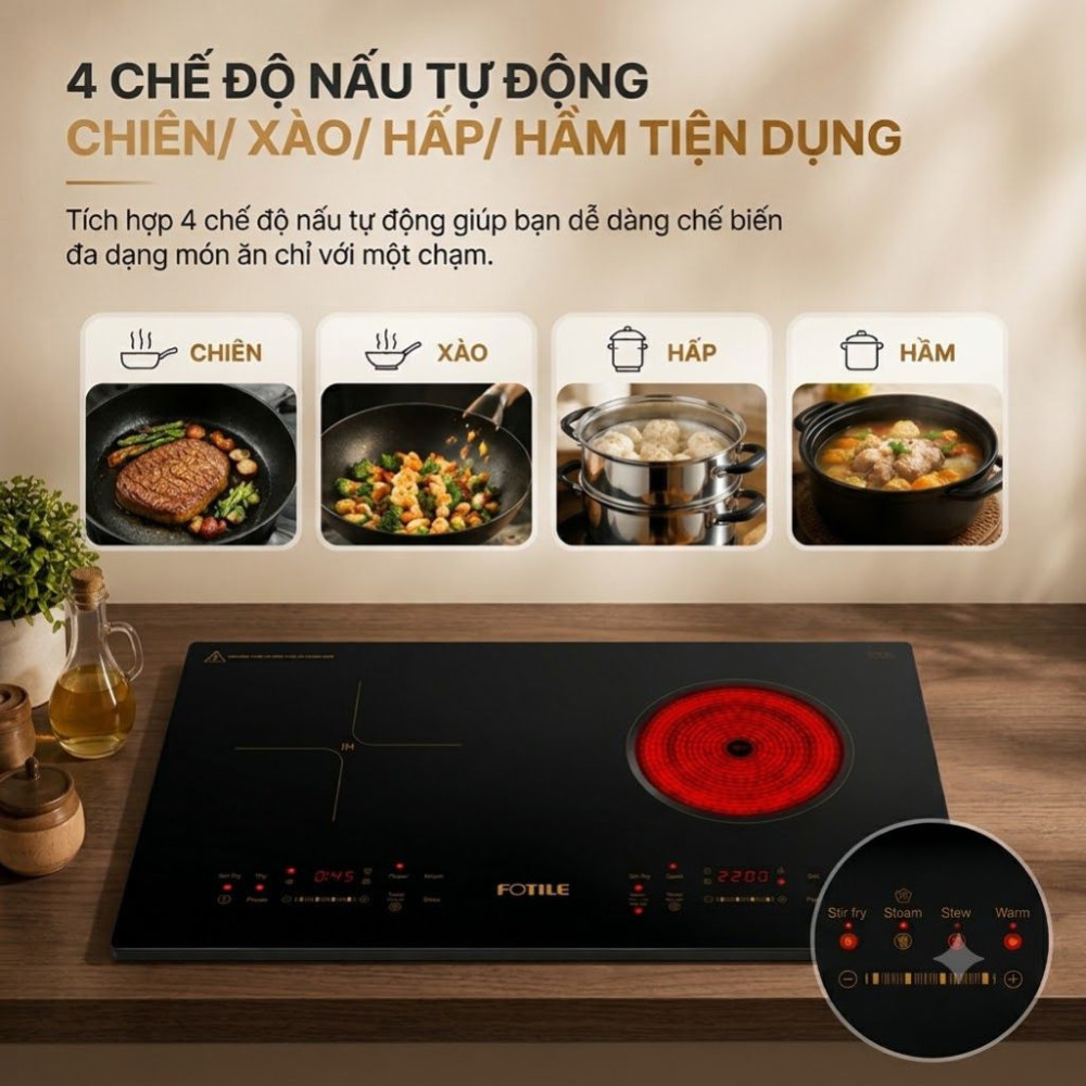 Bếp đôi hồng ngoại điện từ Fotile MEG70201 - Hàng chính hãng