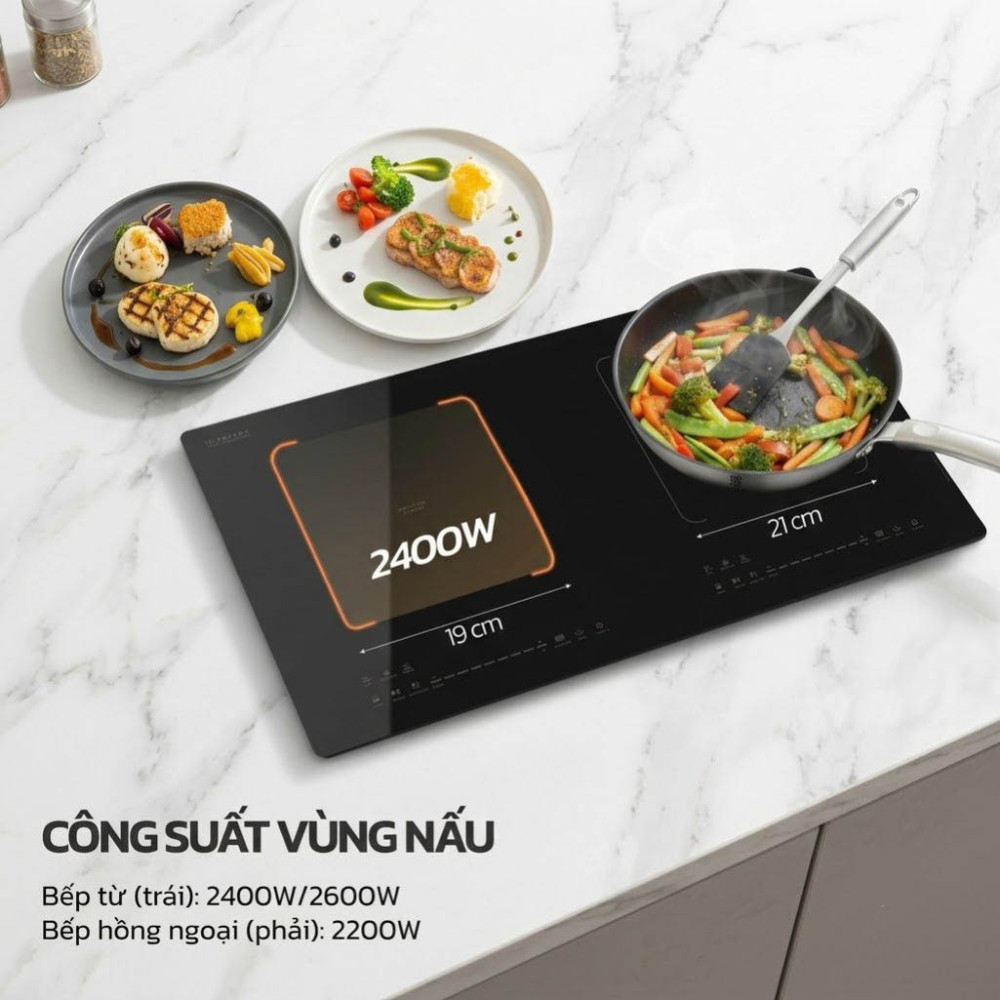 Bếp đôi hồng ngoại điện từ Hawonkoo CEH-263-IF - Hàng chính hãng